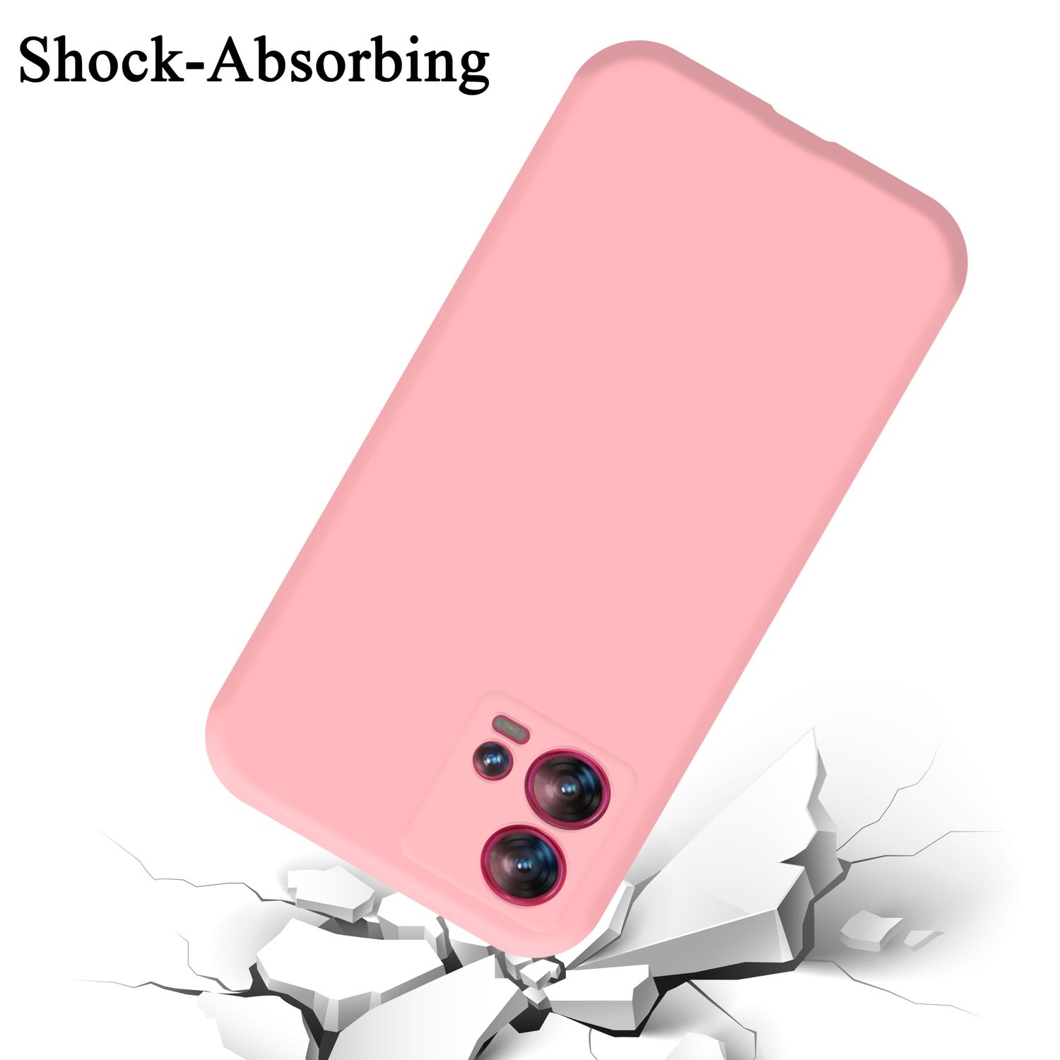 Hülle Backcover, EDGE Silicone Liquid Motorola, PINK 30 FUSION, CADORABO LIQUID Case Style, im