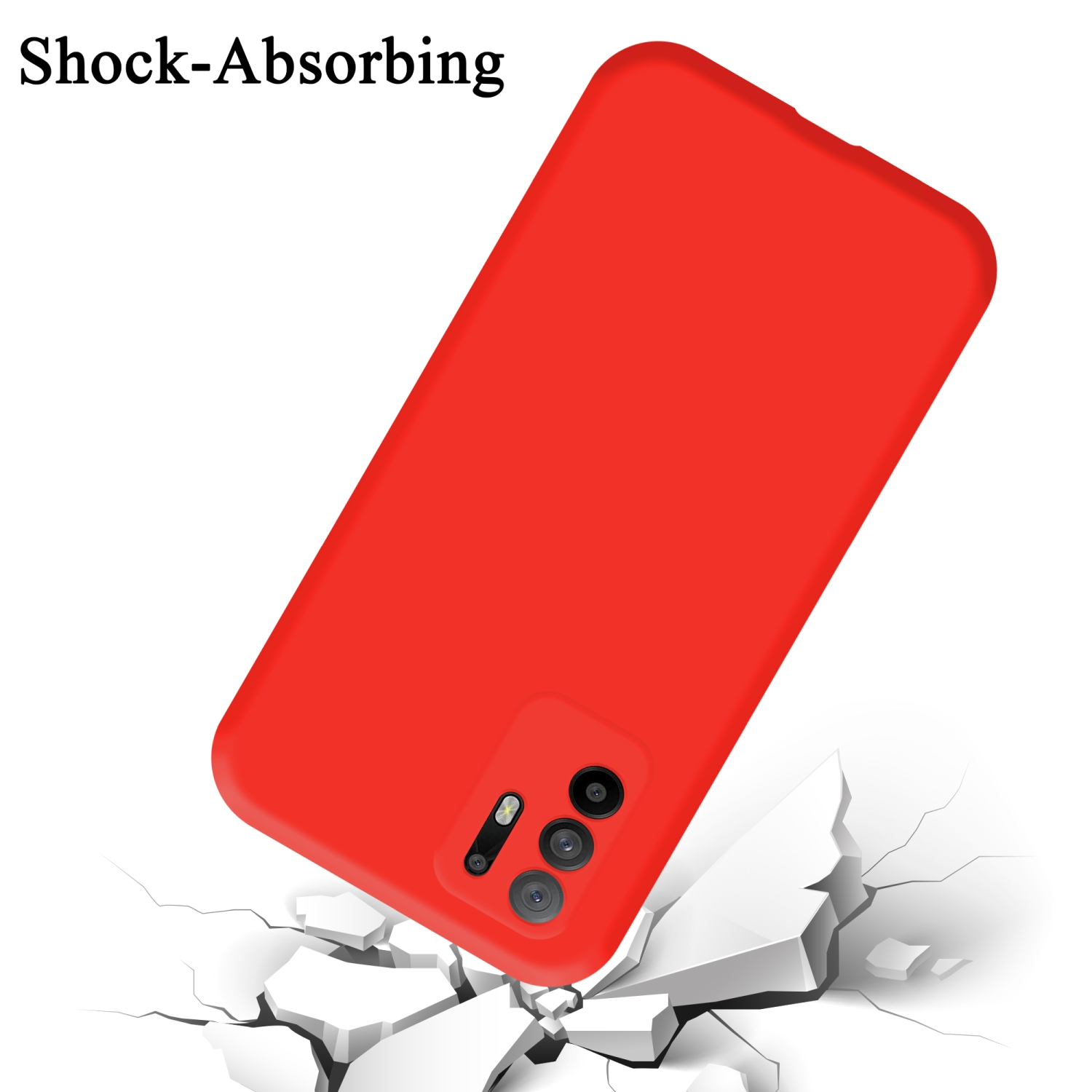 CADORABO Hülle im Liquid Silicone Case ROT Style, LIQUID A94 Backcover, Oppo, 5G