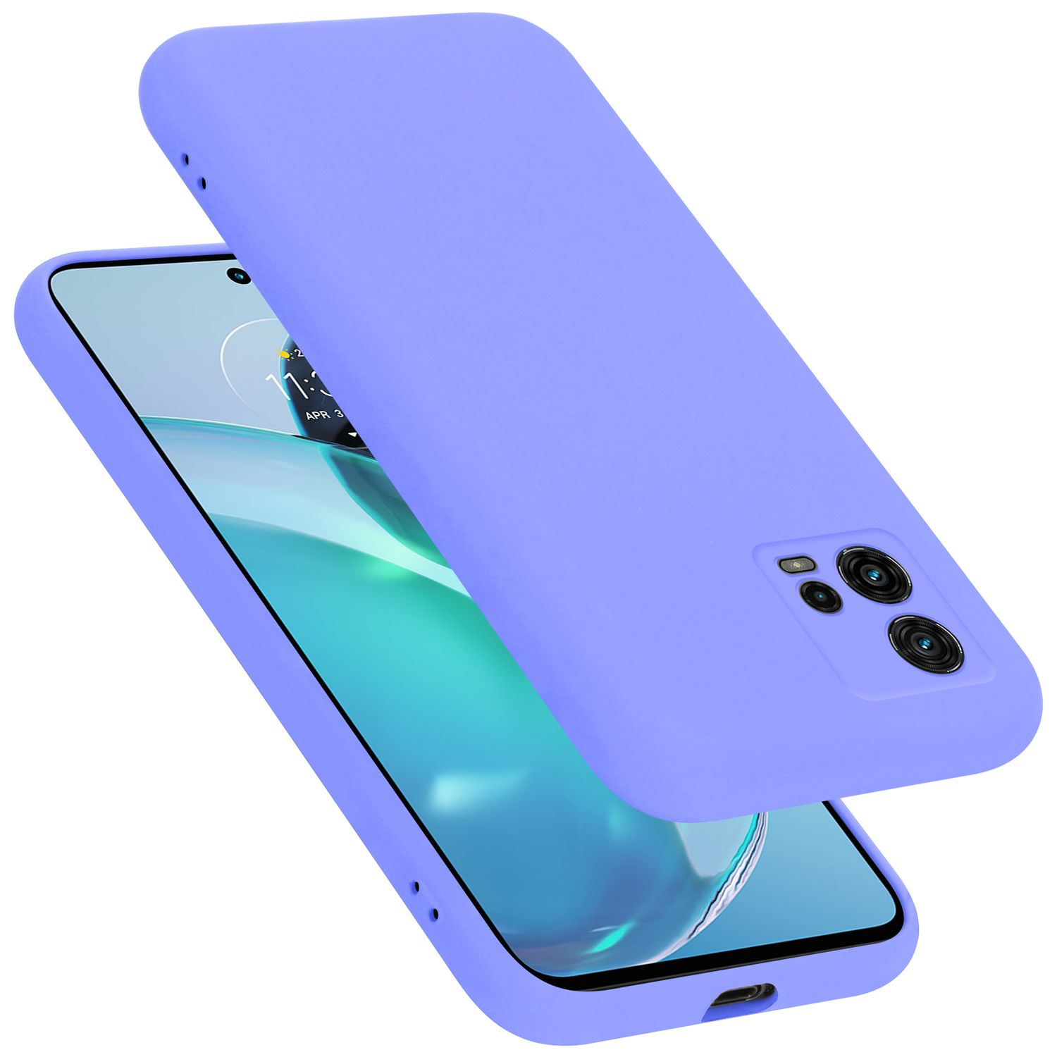 CADORABO Hülle im Silicone Case LILA Liquid LIQUID MOTO G72, HELL Motorola, Backcover, Style