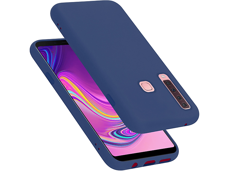 CADORABO Hülle Liquid Galaxy Style, Silicone Backcover, A9 Case BLAU LIQUID 2018, Samsung, im