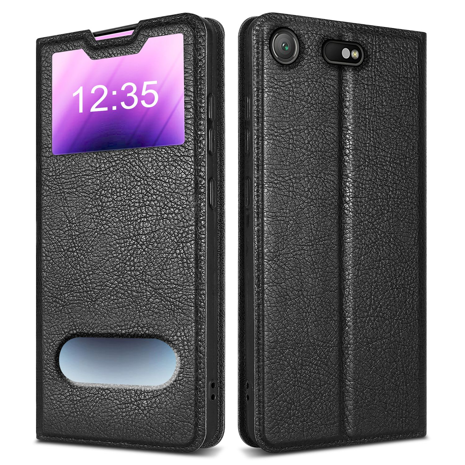 PONRFEKT custodia portafoglio per Sony Xperia XZ1,cover in pelle