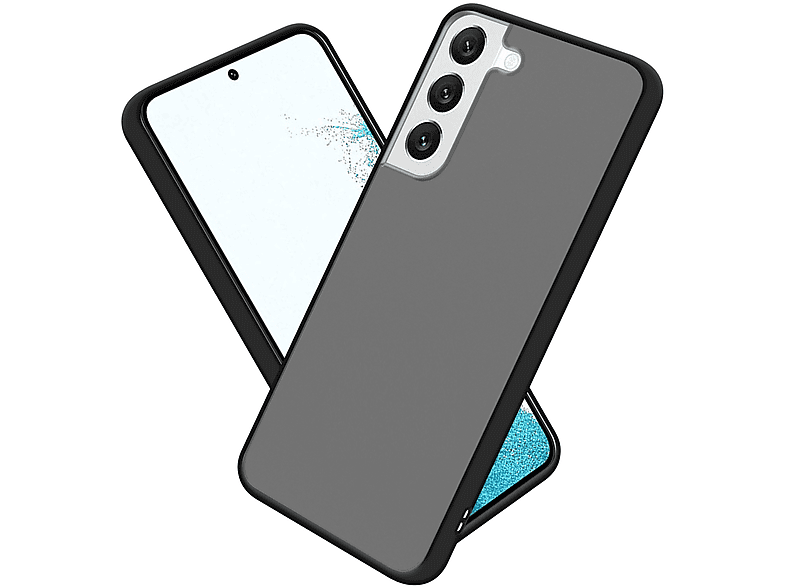 S22, mit TPU und Rückseite, matter Hybrid Innenseite Backcover, Galaxy Matt Samsung, Schwarz Schutzhülle Hülle Silikon CADORABO Kunststoff