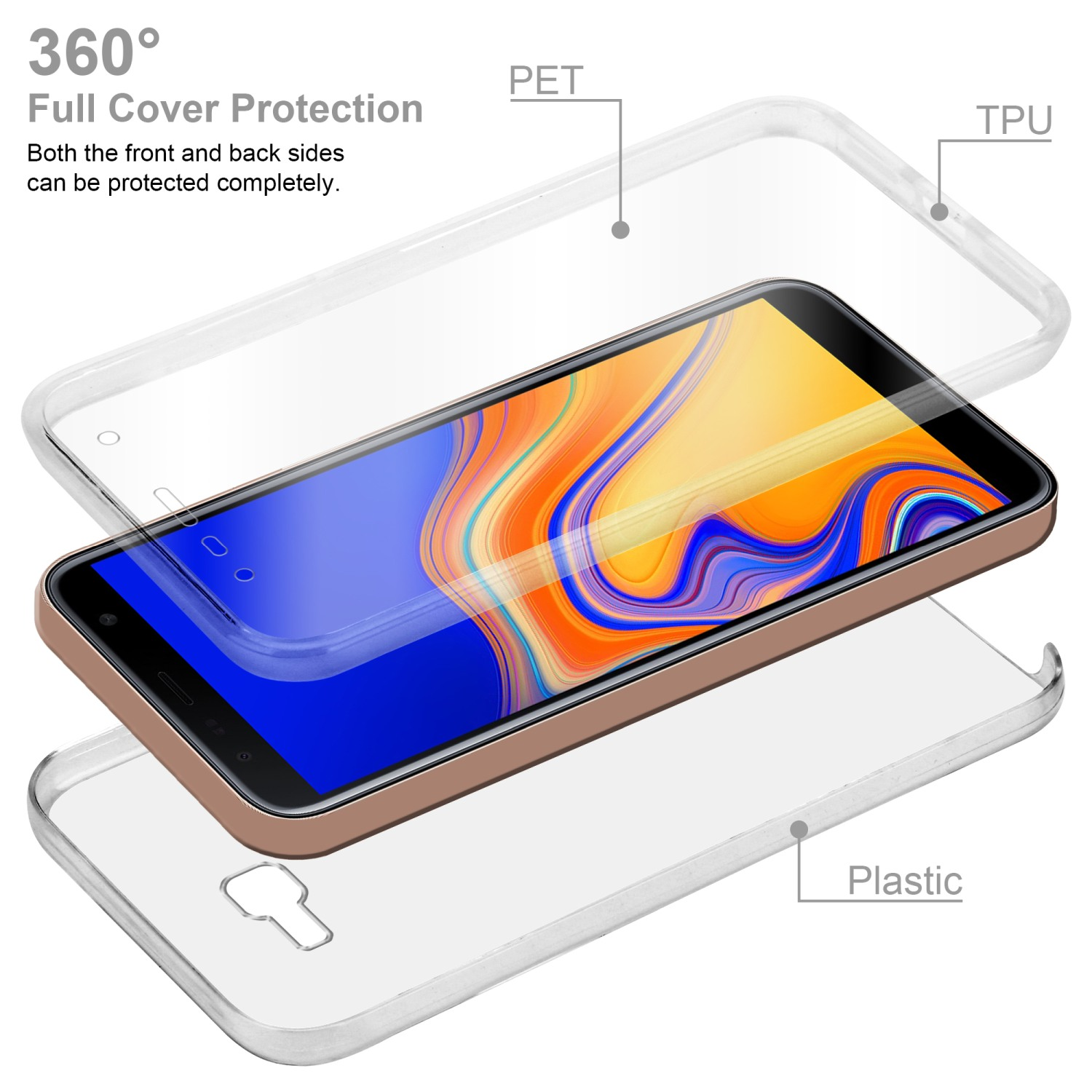 Grad Case Galaxy 360 CADORABO TPU TRANSPARENT PLUS, Backcover, J4 Hülle, Samsung,