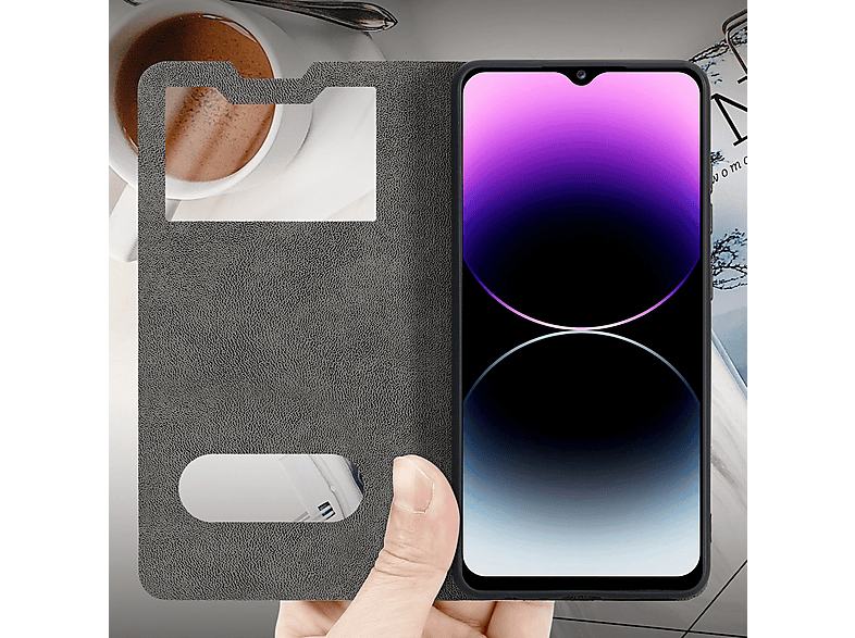 Cadorabo Book Case Compatible with Oppo A12 in Coffee Brown - with Magnetic Closure, Stand Function and Card Slot - Wallet Etui Cover Pouch PU Leather Flip