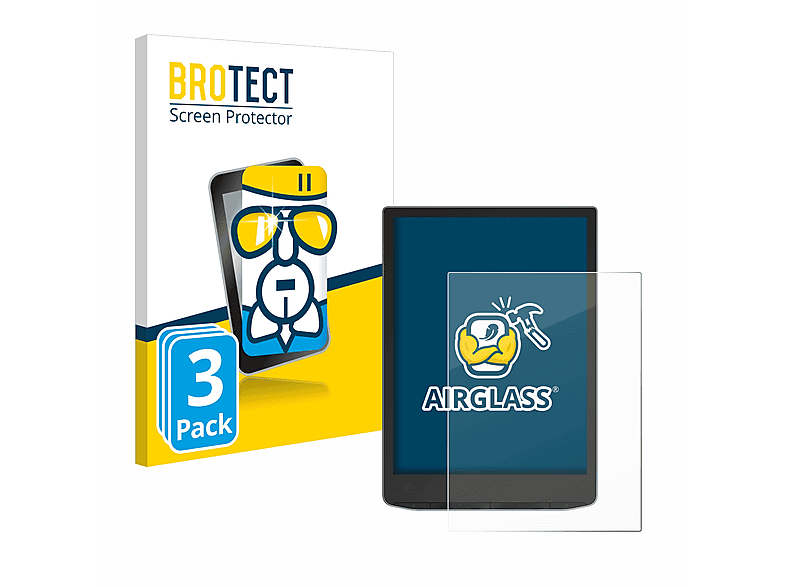 BROTECT 3x Airglass klare Schutzfolie(für PocketBook InkPad Color 3)