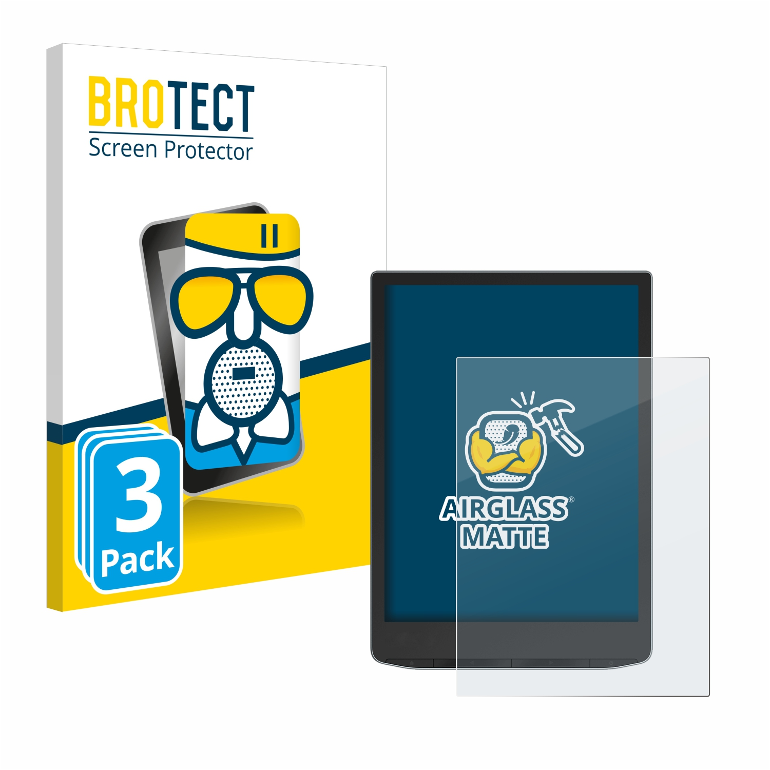 BROTECT 3x Airglass matte Schutzfolie(für PocketBook Color 3) InkPad