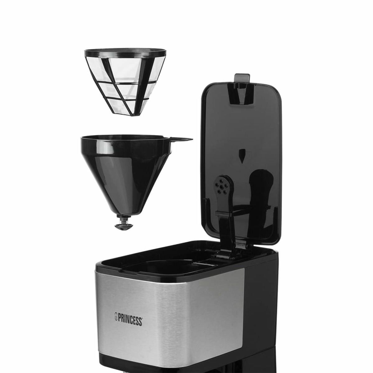 Cafetera de goteo - PRINCESS 01.246031.01.001, 750 W, 1,25 l, 12 tazas, Inox