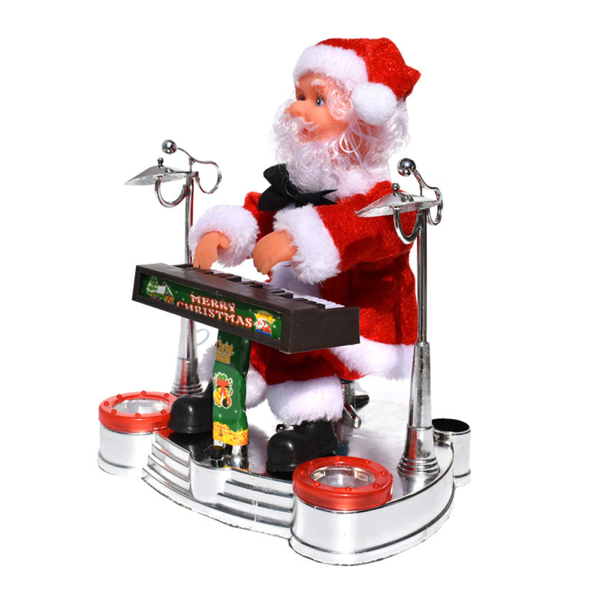 Christmas Rot Vintage - Santa Weihnachtsdeko, for Claus Dancing Decor COZEVDNT Saxophone Kids