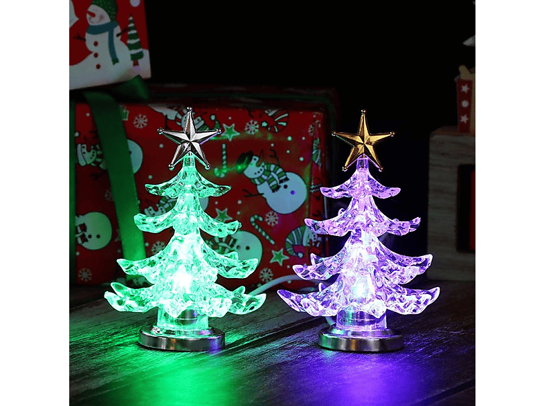 COZEVDNT Weihnachtsbaum Nachtlichter - USB-LED Dekoration Weihnachtsdeko, Silber