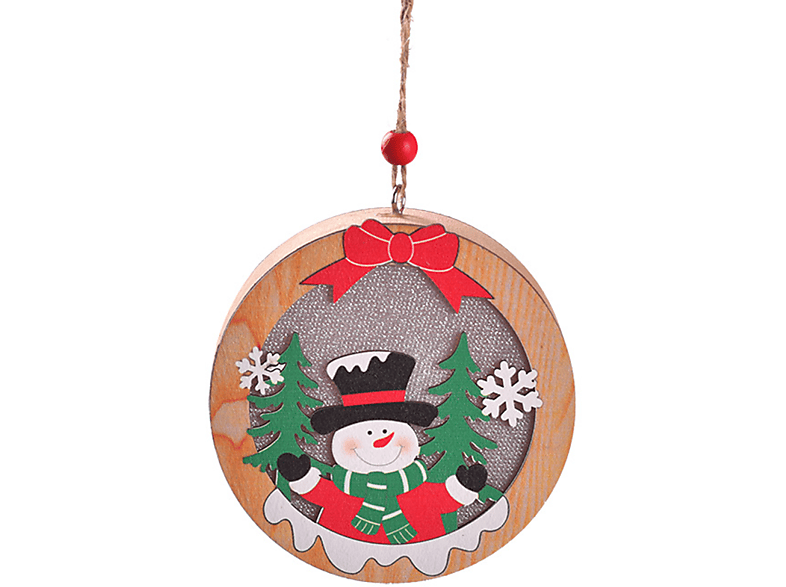 Handbemalter Weihnachtsmann Anhänger Holz - Weihnachtsbaum Schmuck Holzornament 3-8,5cm