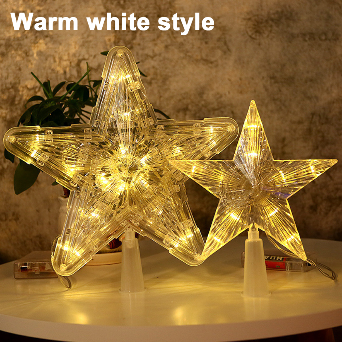 Weiß COZEVDNT Star Weihnachtsdeko, Lighted Tree Tree Topper Christmas LED with