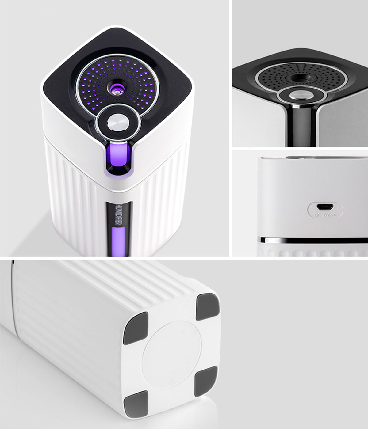 Weiß (Raumgröße: 7-Farblicht 10 USB Mute, - BRIGHTAKE Kapazität, m²) Große Luftbefeuchter Mini 300ml Luftbefeuchter