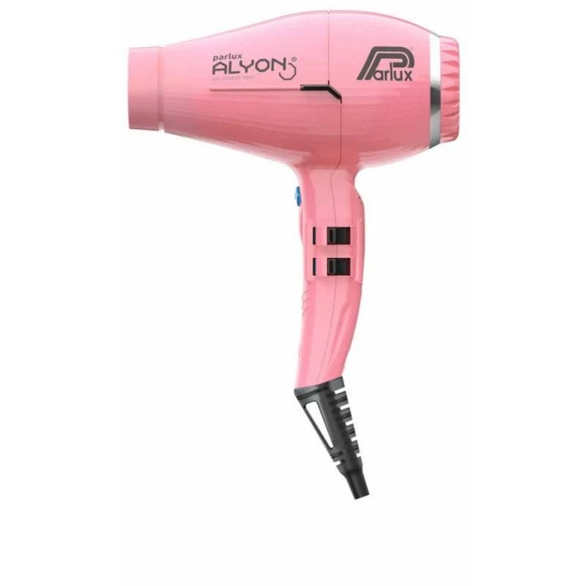 Asciugacapelli rosa. Testo: Parlux Alyon.