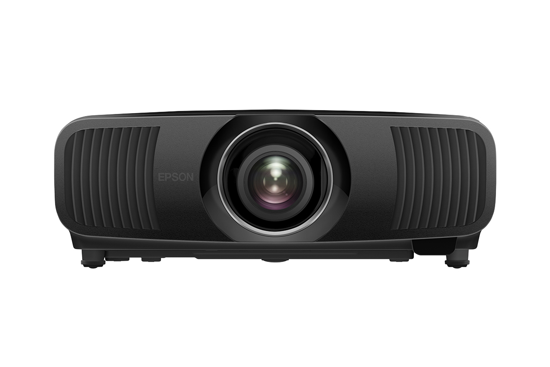 Un proiettore nero con lente al centro e il marchio 'EPSON'.