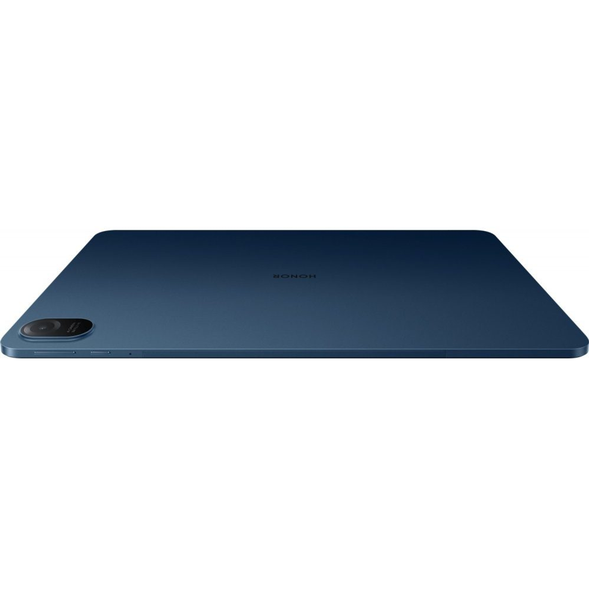 Blaues Tablet, Seitenansicht. Zeigt Kamera und HONOR-Branding auf der Rückseite.
