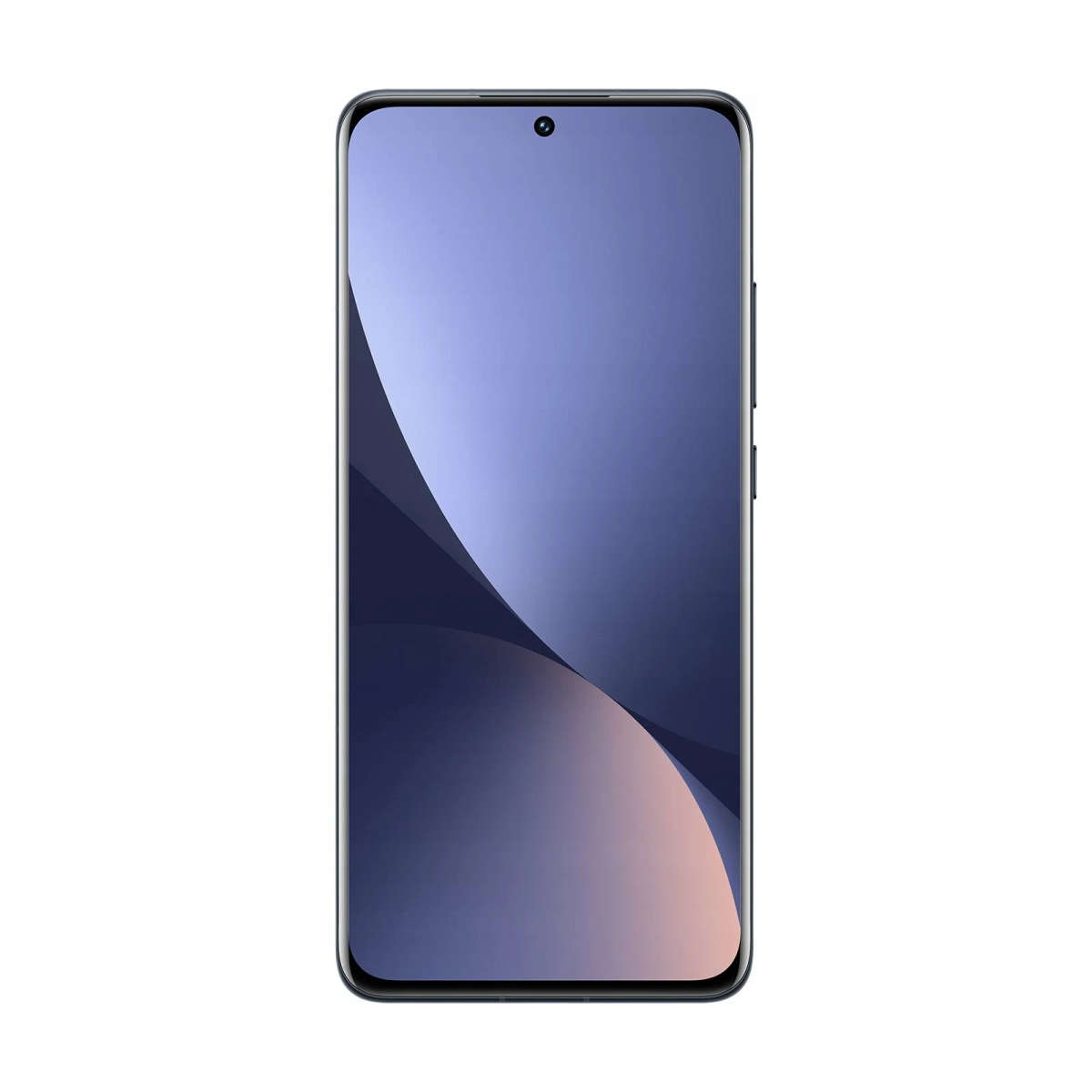 Smartphone mit großem Bildschirm, schwarzem Rahmen und gebogenem Display.