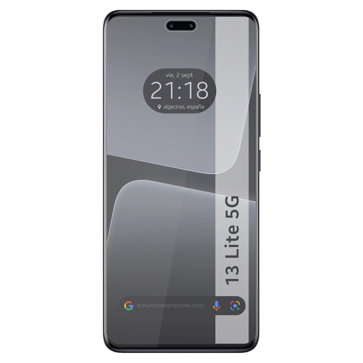 Pantalla de smartphone mostrando fecha, hora e iconos de aplicaciones. El teléfono es negro.