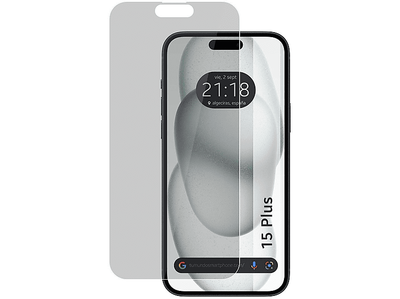 Protector pantalla móvil - iPhone 15 Plus KSIX, Apple, iPhone 15 Plus,  Vidrio templado