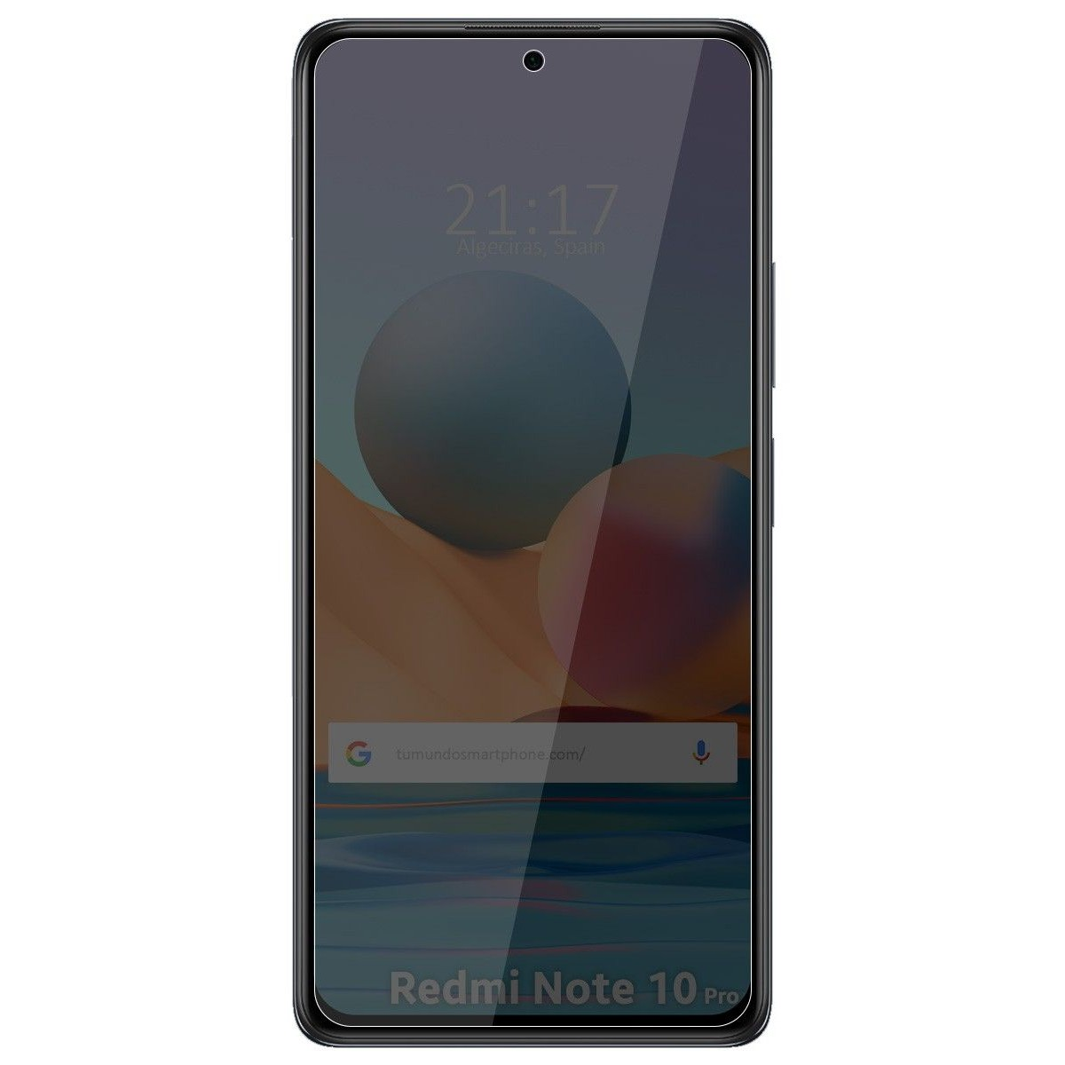 Schermo del telefono, ora visualizzata. Etichetta Redmi Note 10 Pro.