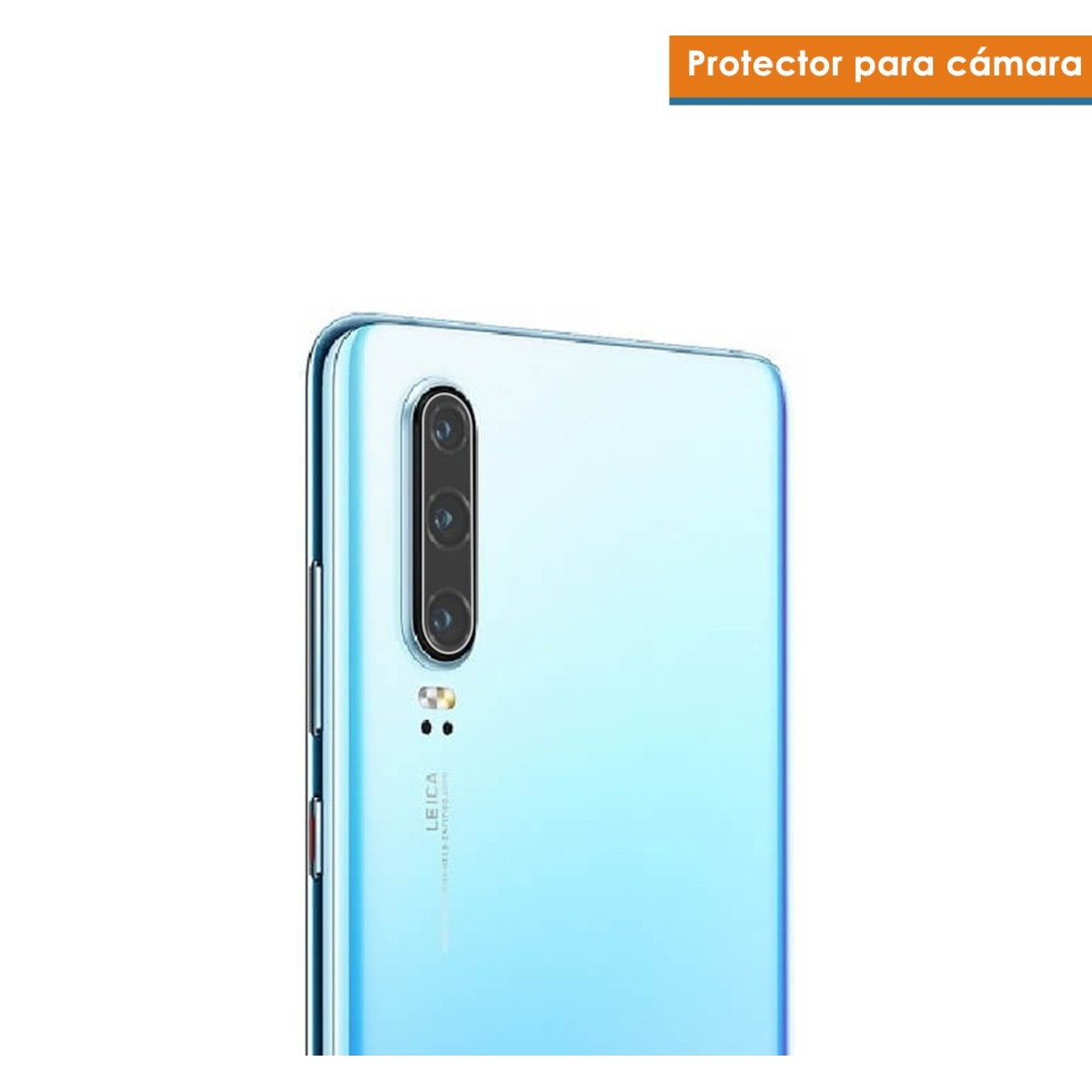 Parte trasera del teléfono, protector de cámara. Tres lentes de cámara.
