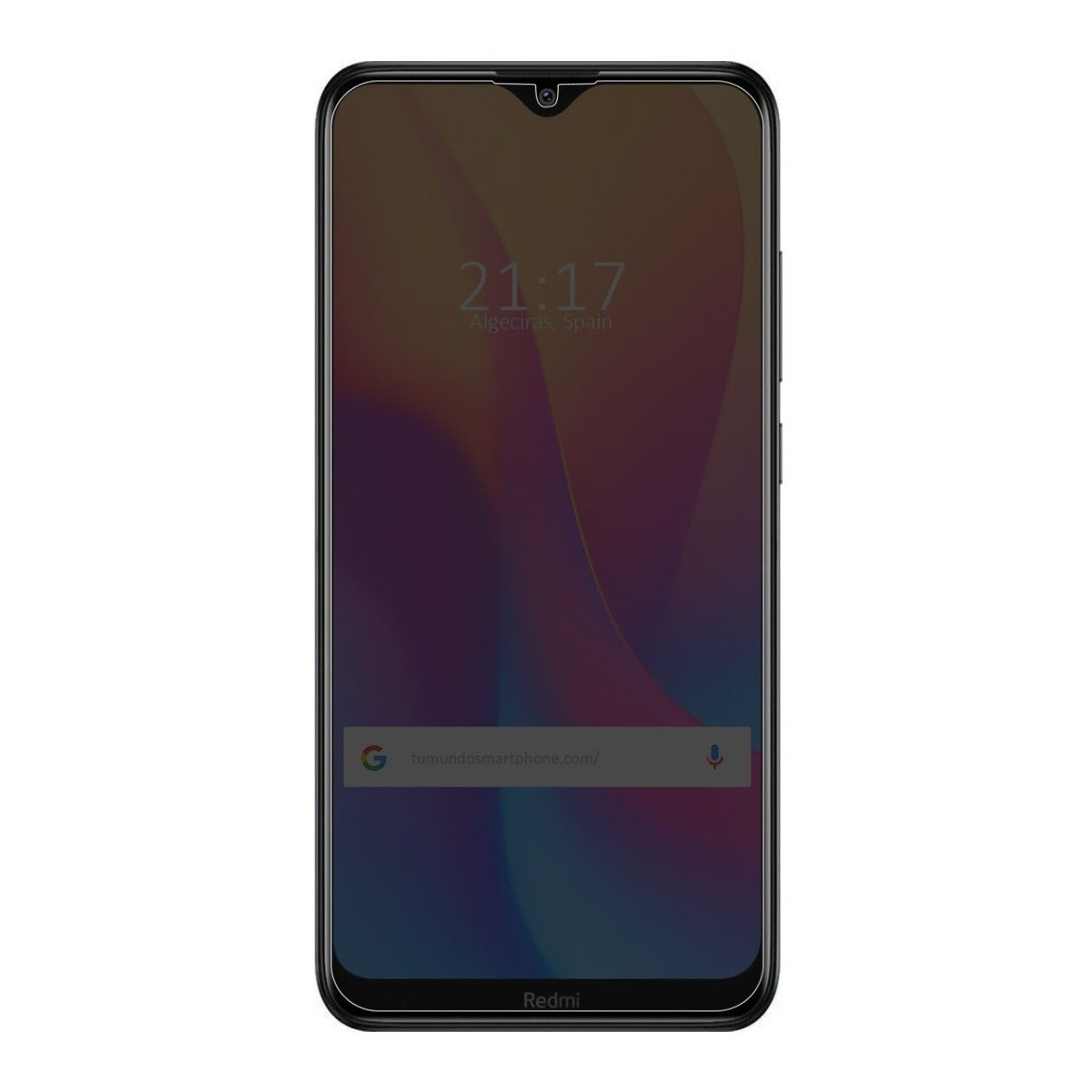 Smartphone, lo schermo mostra ora e luogo. Il display ha una sfumatura.