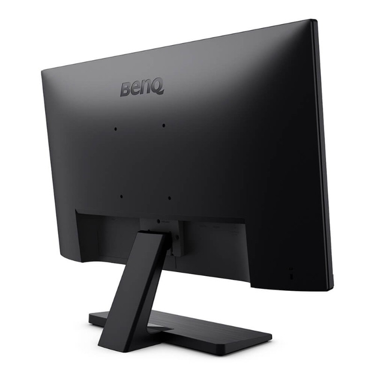 Retro di un monitor nero con supporto, che mostra il logo BenQ e le porte.