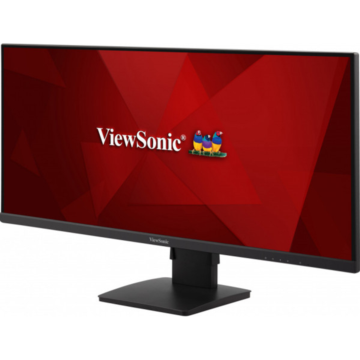 Un monitor con schermo rosso mostra il logo ViewSonic.