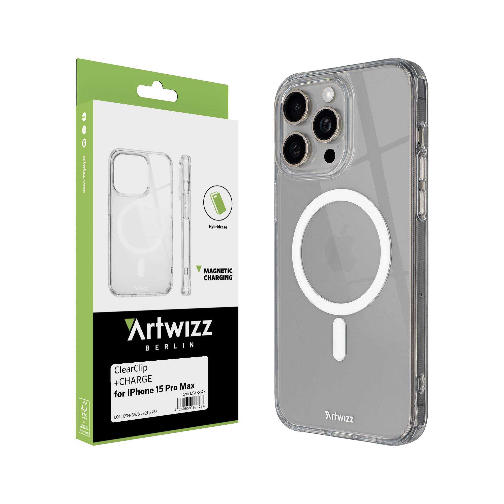 ARTWIZZ ClearClip +CHARGE, Bumper, 15 Apple, Max, Transparent iPhone Pro