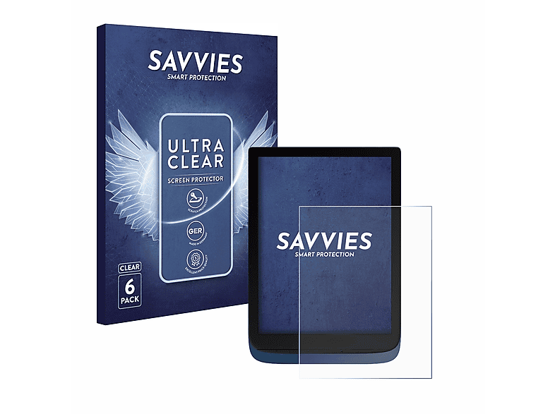 SAVVIES 6x klare Schutzfolie(für Vivlio InkPad 3)