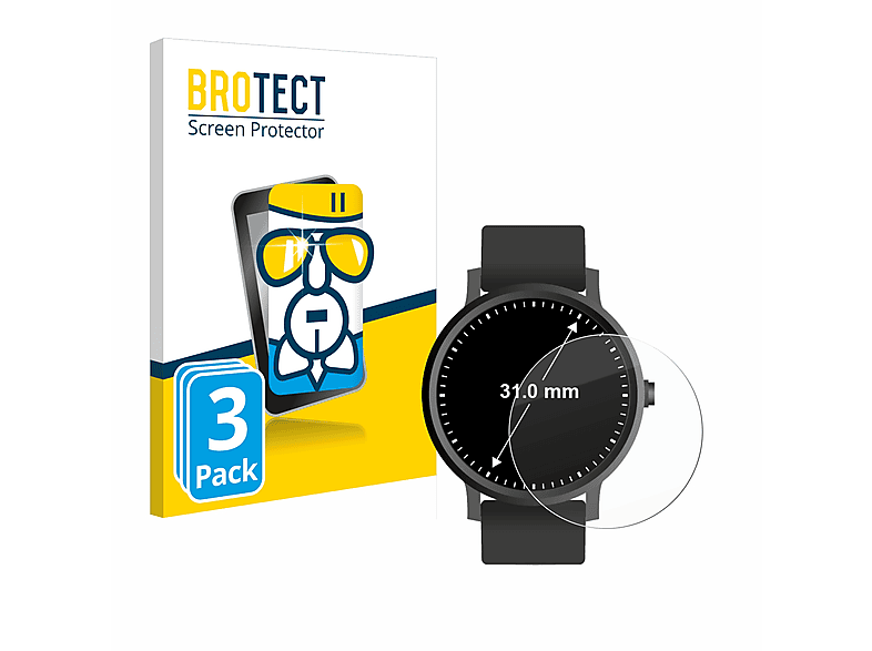 Airglass BROTECT Displays Kreisrunde 31 mm)) Universal klare Schutzfolie(für (ø: 3x