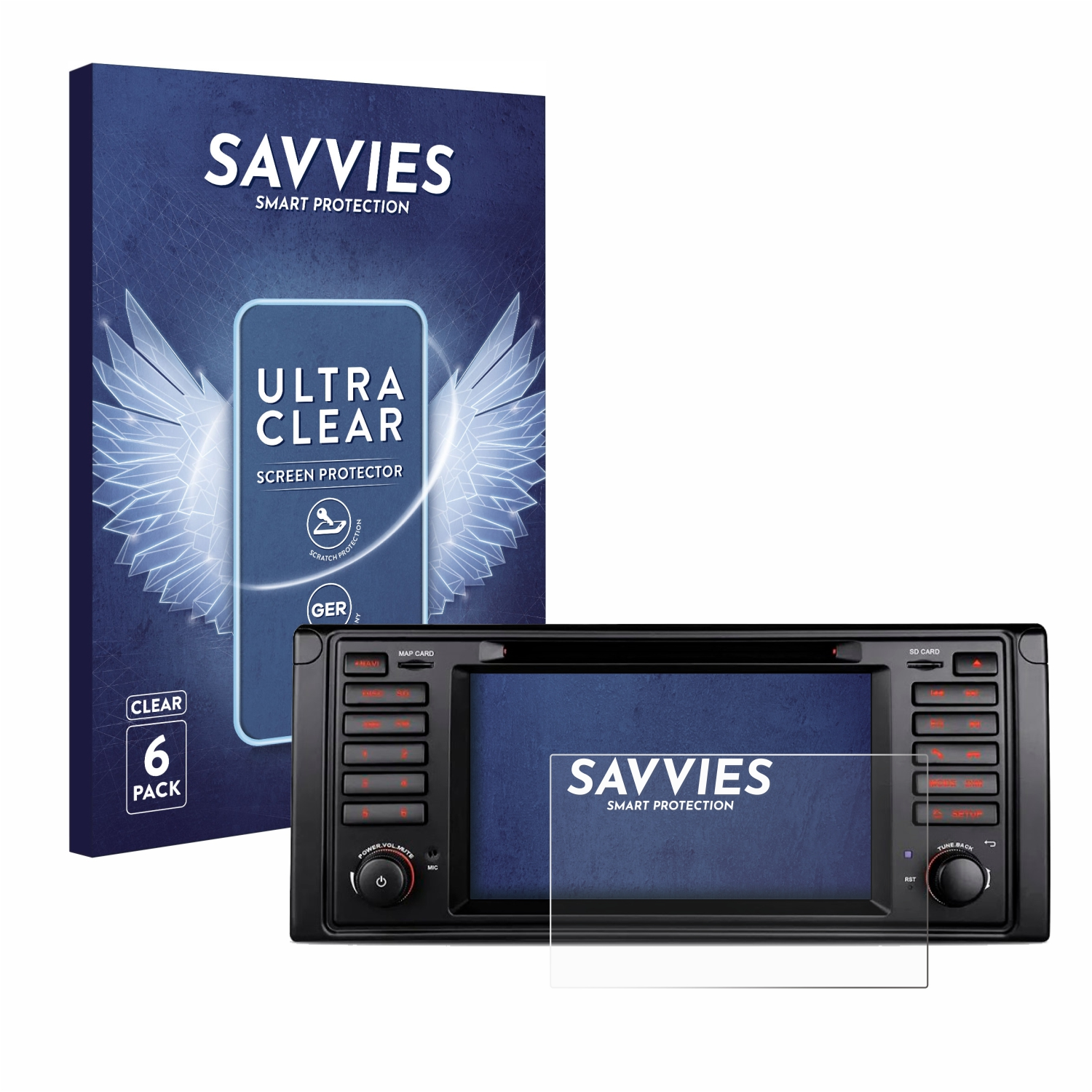 SAVVIES 6x klare Schutzfolie(für XTrons IQ7039B)