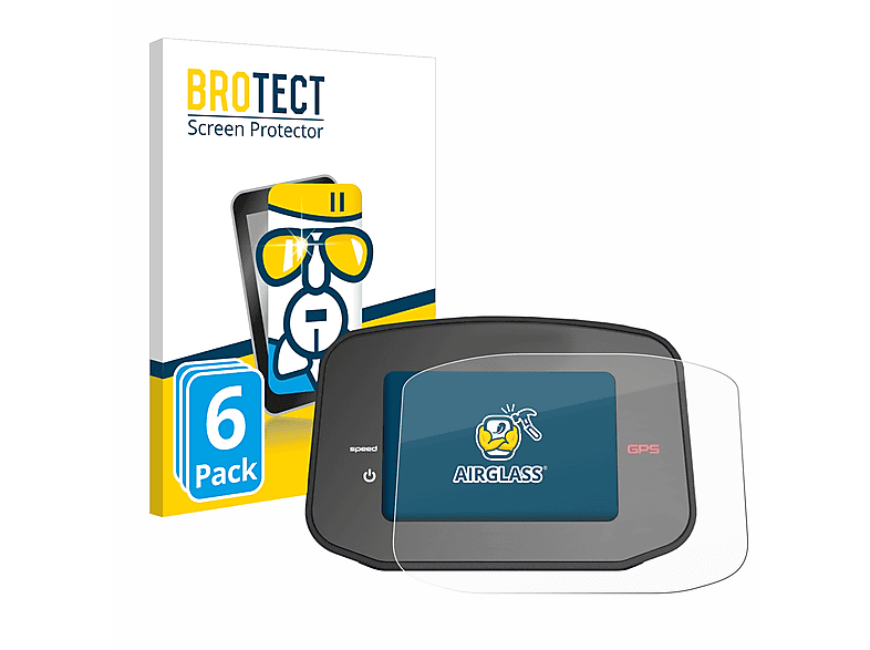 BROTECT 6x Airglass klare Schutzfolie(für PowaKaddy CT8 GPS)