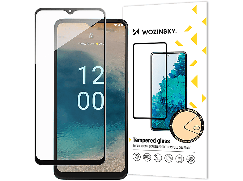G22) WOZINSKY Displayschutz(für Nokia Vollbildabdeckung Schutzglas 9H