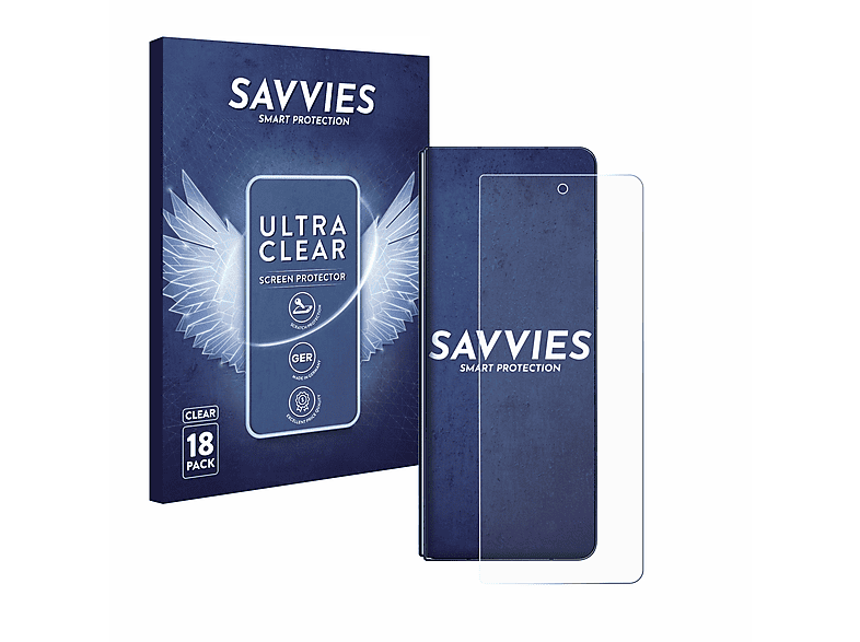SAVVIES 18x klare Schutzfolie(für Samsung Fold 4) Z Galaxy