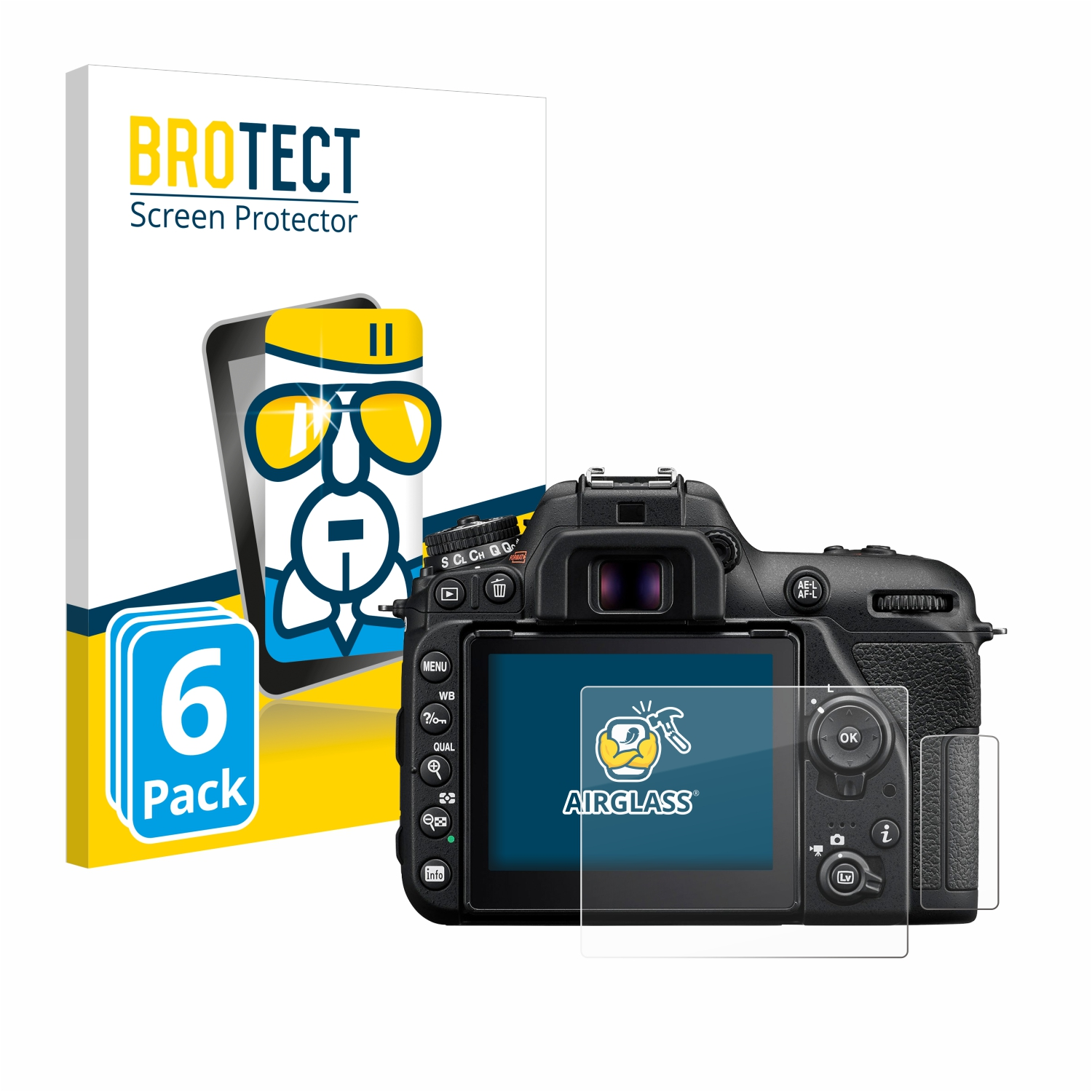 BROTECT Airglass Schutzfolie(für Nikon 6x klare D7500)