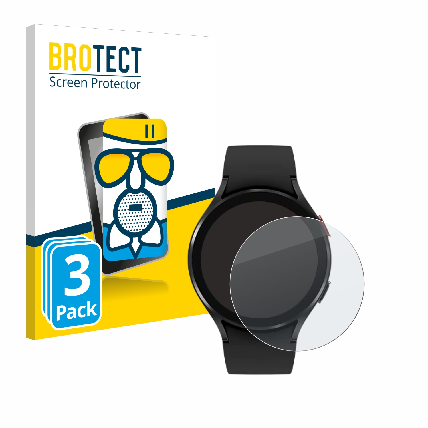 BROTECT 3x Airglass matte Watch 4 Samsung Schutzfolie(für Galaxy (44mm))