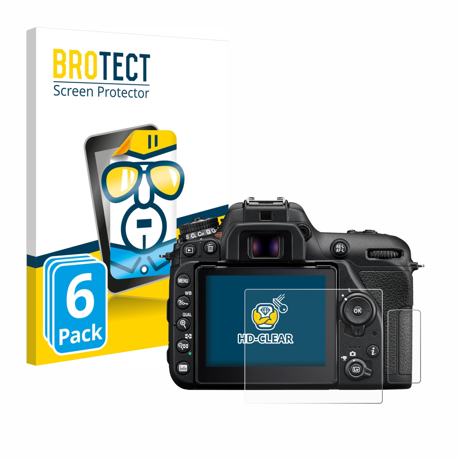 BROTECT 6x klare Schutzfolie(für Nikon D7500)