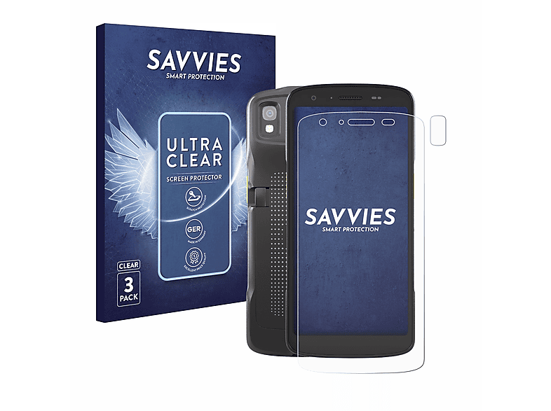 SAVVIES 6x klare Schutzfolie(für Zebra TC27 (Display+Kamera))