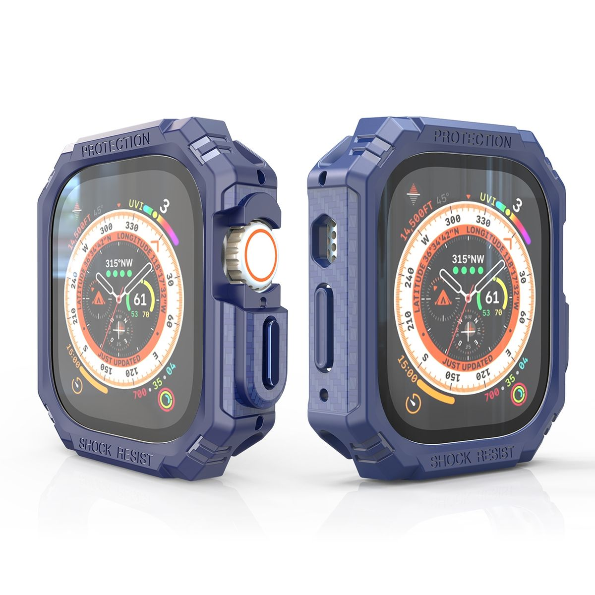 WIGENTO Shockproof Design Hülle 49mm) 1 Smartwatchhülle(für + Ultra 2 Watch Apple