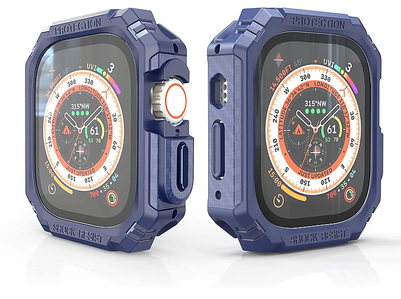 WIGENTO Shockproof Design Hülle Smartwatchhülle(für Apple Watch Ultra 1 + 2 49mm)
