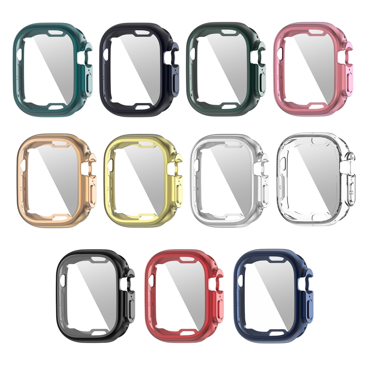 WIGENTO Shockproof Smart + Folie PET Watch Watch Schutz Watch 1 2 Ultra Hülle(für 49mm) Apple mit Hülle