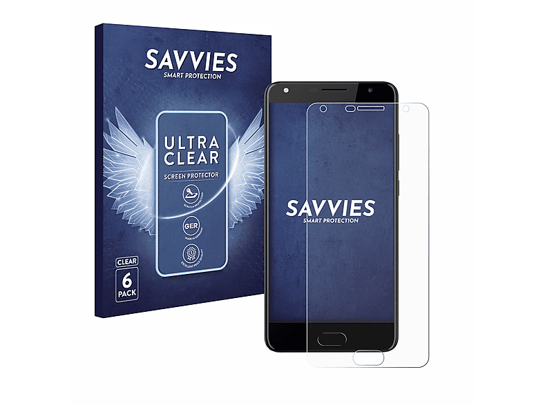 SAVVIES 6x klare Schutzfolie(für Energy Sistem Phone Pro 3)