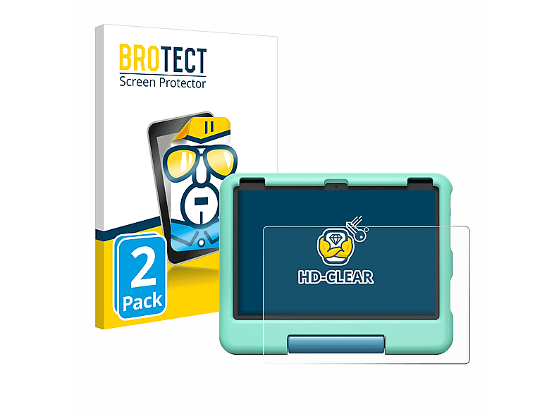 BROTECT 2x klare Schutzfolie(für Amazon Fire HD 10 Kids 2023) | Tabletschutzfolien