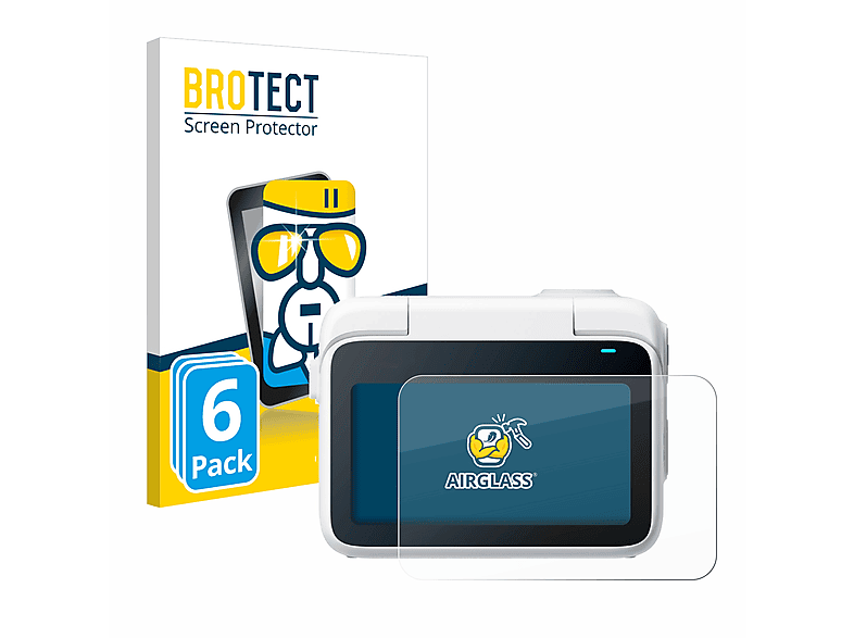 BROTECT 6x Airglass klare Action Go Insta360 3 Cam) Schutzfolie(für
