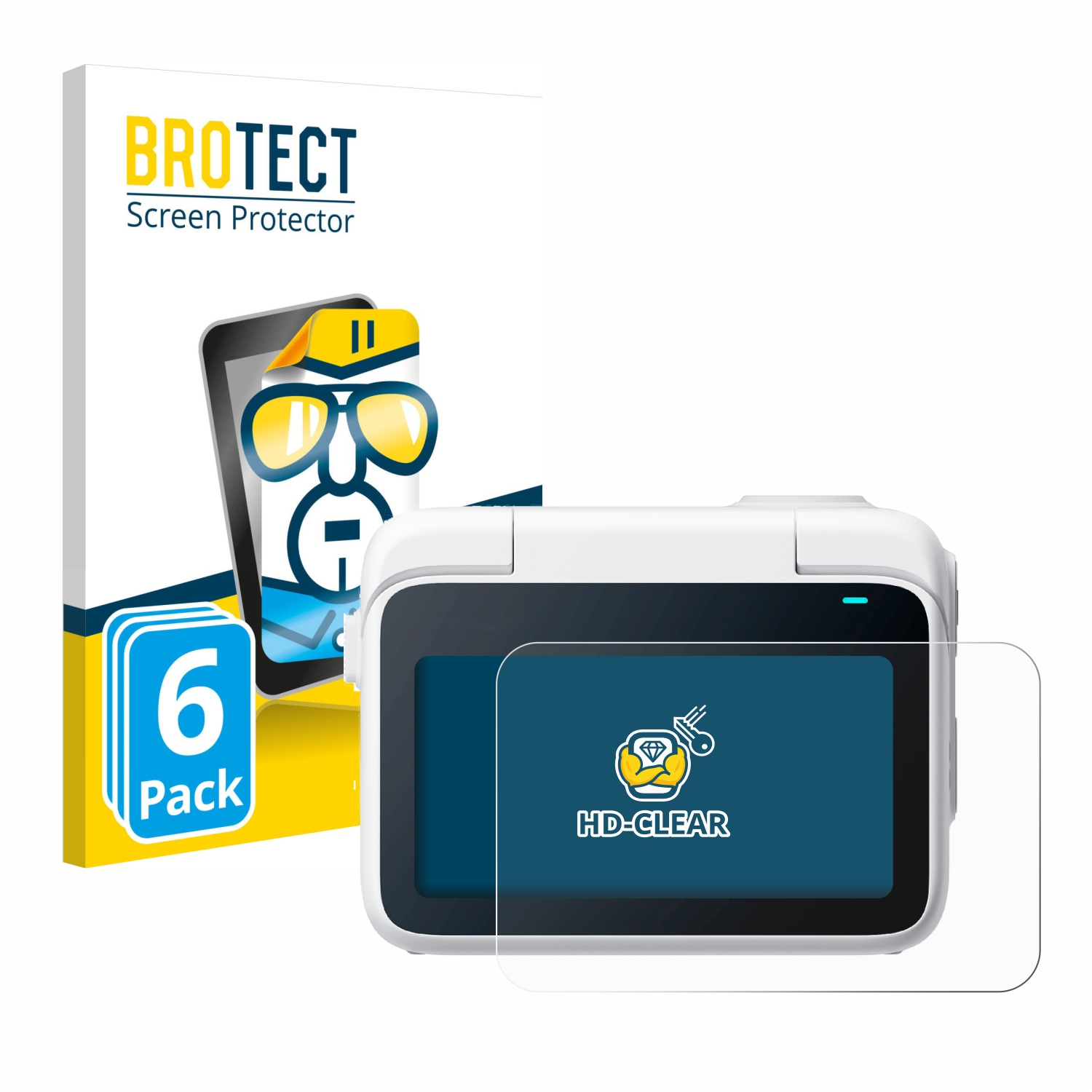 BROTECT 6x klare Schutzfolie(für Insta360 3 Go Action Cam)