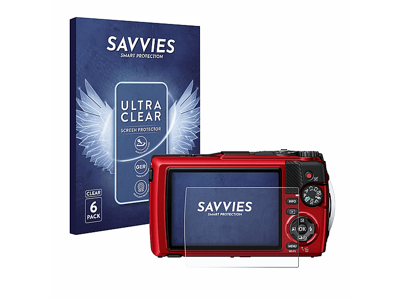 SAVVIES 6x klare Schutzfolie(für Olympus Tough TG-7)