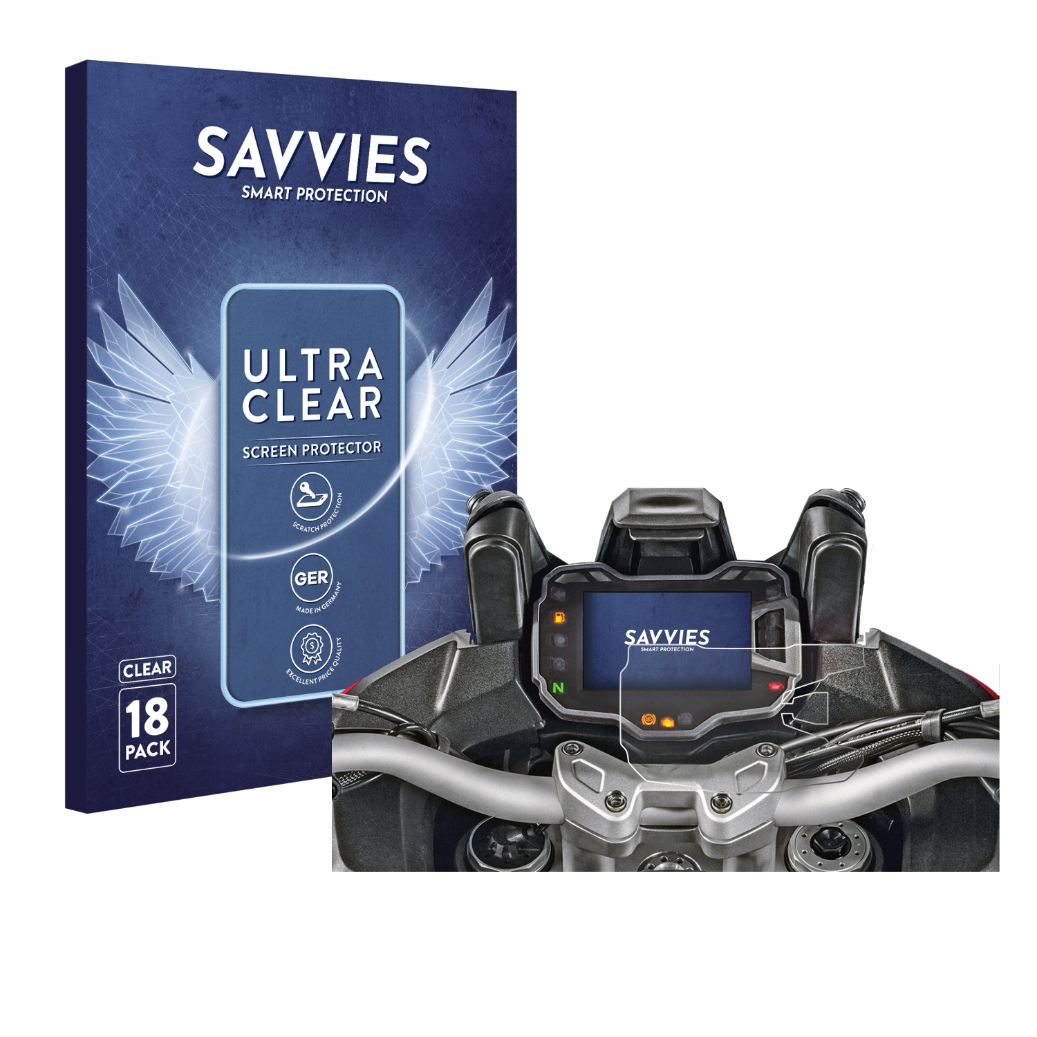 SAVVIES 18x klare Schutzfolie(für Tachoanzeige) 1200 Multistrada 2015 Ducati