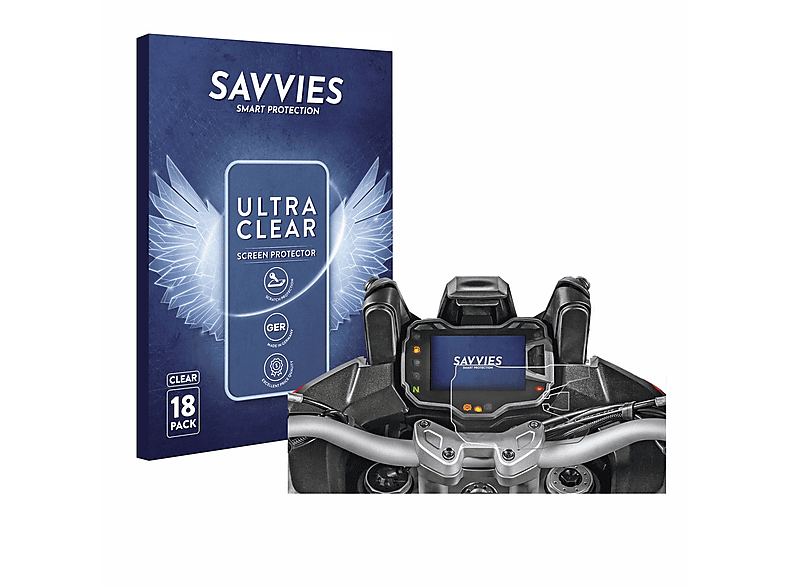 SAVVIES 18x klare Schutzfolie(für Ducati Multistrada 1200 2015 Tachoanzeige) | Navi-Taschen & -Schutzfolien