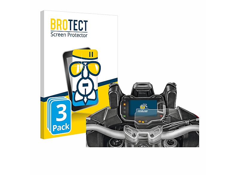 3x Schutzfolie(für BROTECT Multistrada Tachoanzeige) 1200 Ducati Airglass 2015 klare