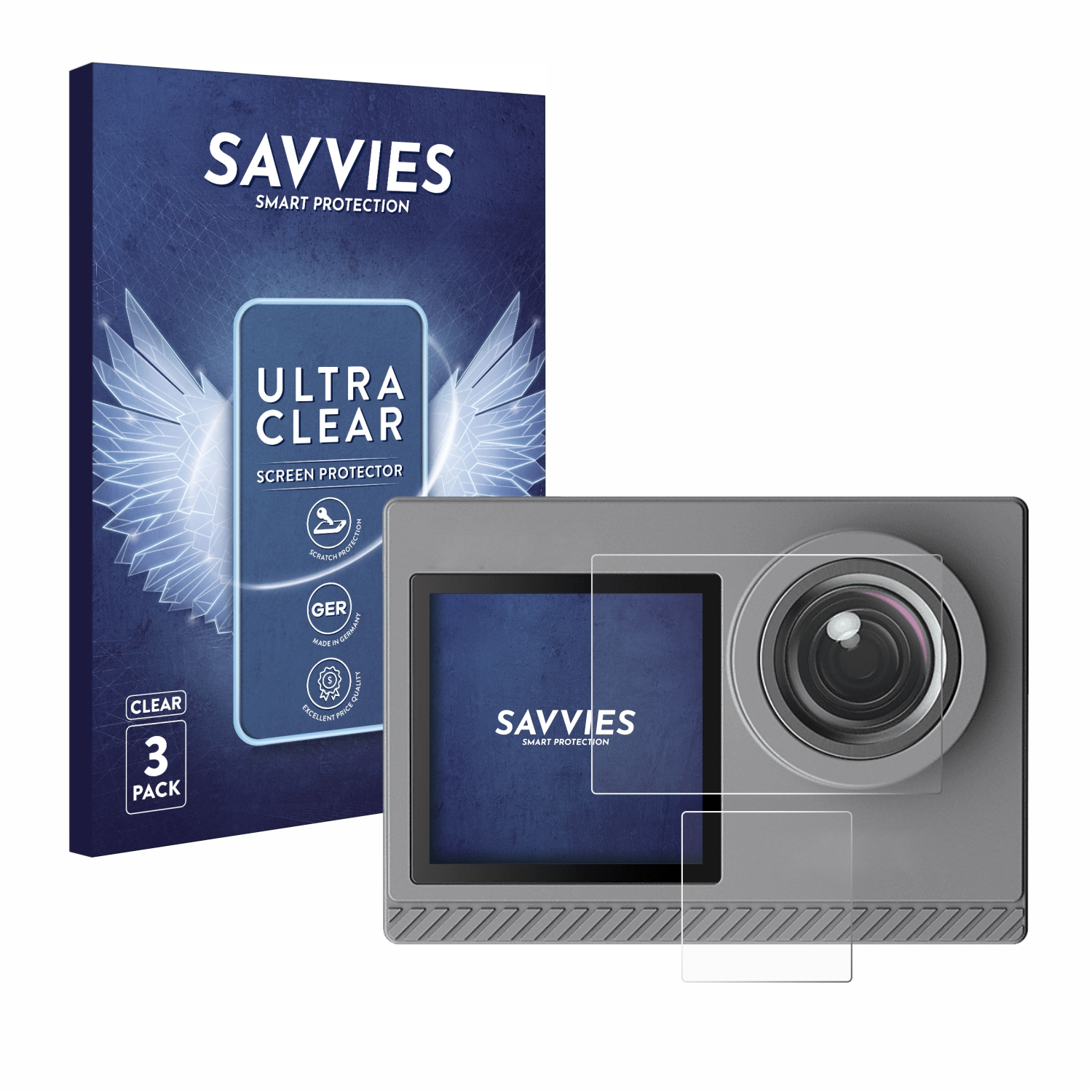 SAVVIES 6x klare Schutzfolie(für Akaso Pro) Brave 4